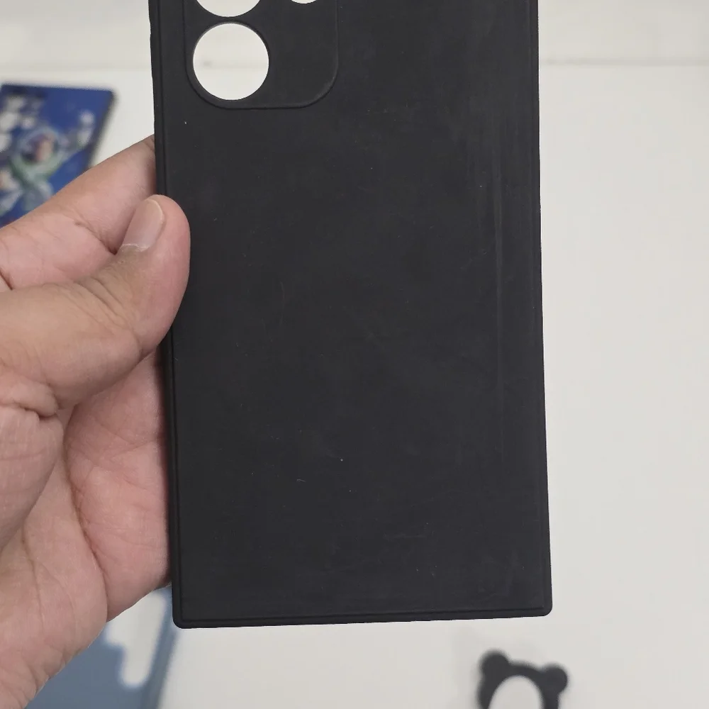 Samsung Galaxy S22 Ultra soft Gel Black Silicone Cute Teddy Bear Case NEW